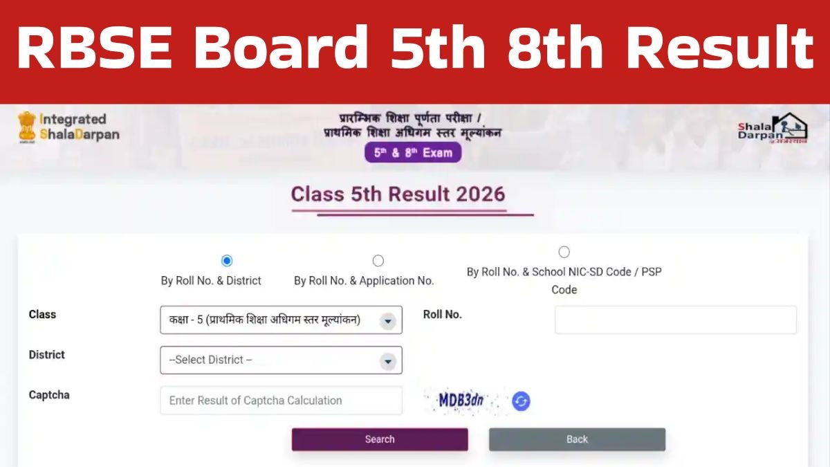 Rajasthan Board 5th 8th Result 2026